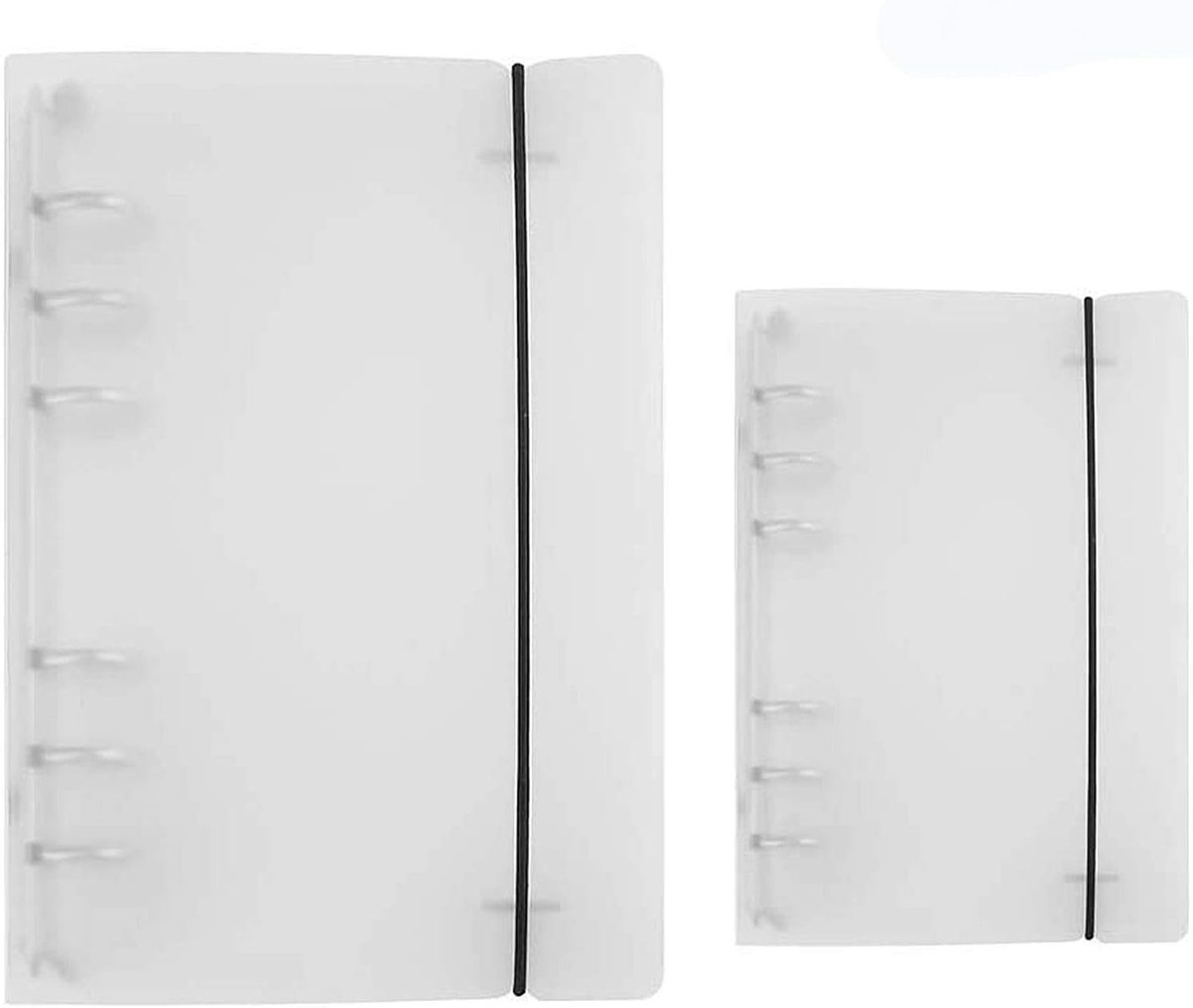 Set van 2 Transparante Ringbinders, A5 en A6, Waterdicht voor Papieren, Schoolbenodigdheden en Kantoorartikelen