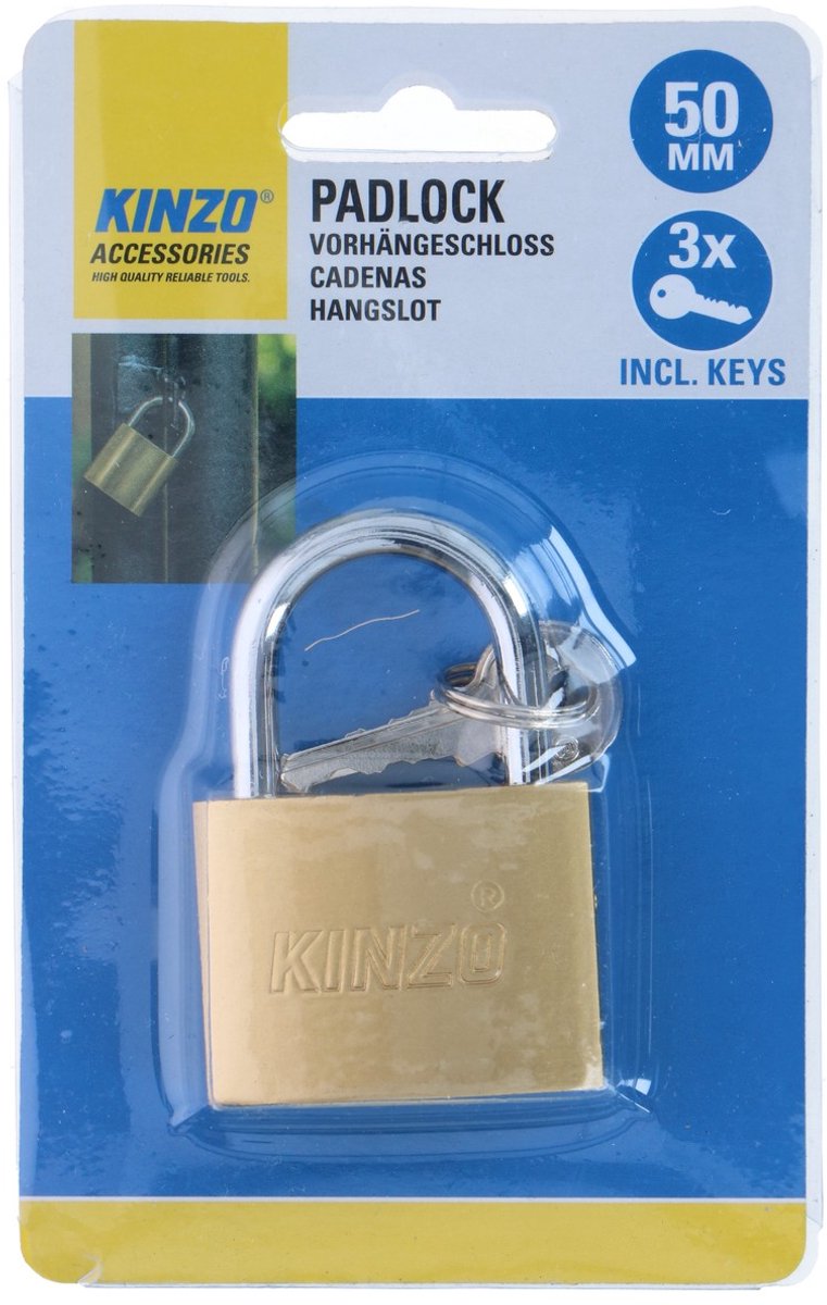 Kinzo Hangslot | 50 mm | 3 Sleutels — cadeau in Cadeau-ideeën - foto 3