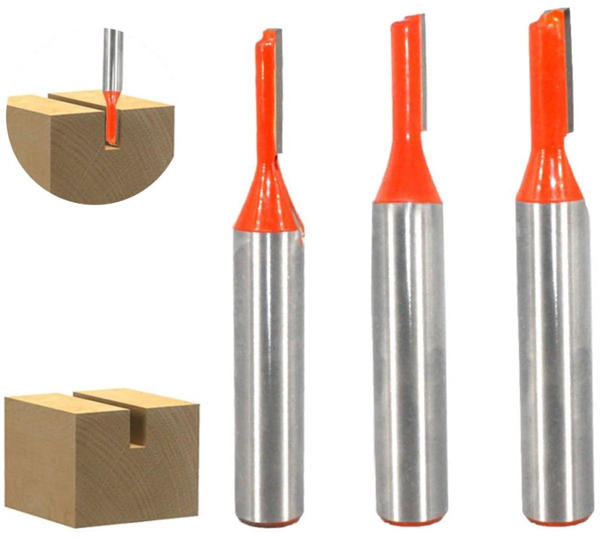 Professionele Groeffrezen Set met 8mm Shank voor Houtbewerking, Precisie Freesbits en Snijgereedschap voor Houtbewerking