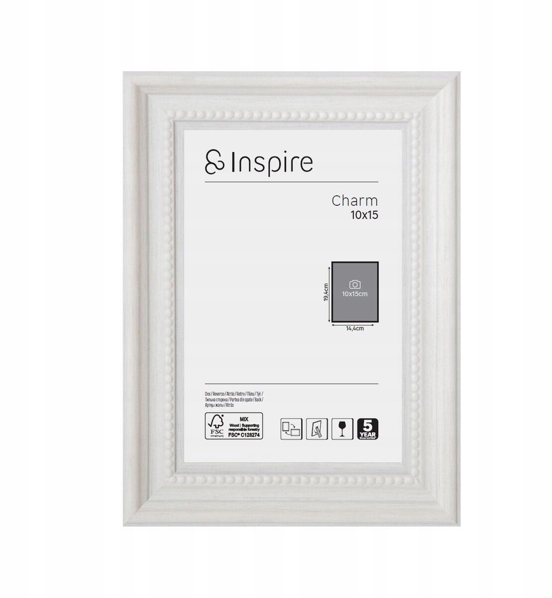 Bedel Fotolijst Wit 10x15 cm - Inspire