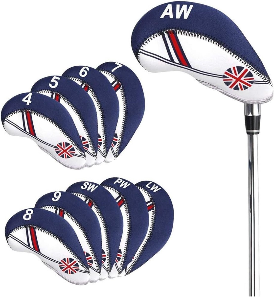 10 Stuks Lange Nek Golf Iron Hoofdkappen voor Bescherming van IJzerclubs en Verbetering van Spelprestaties