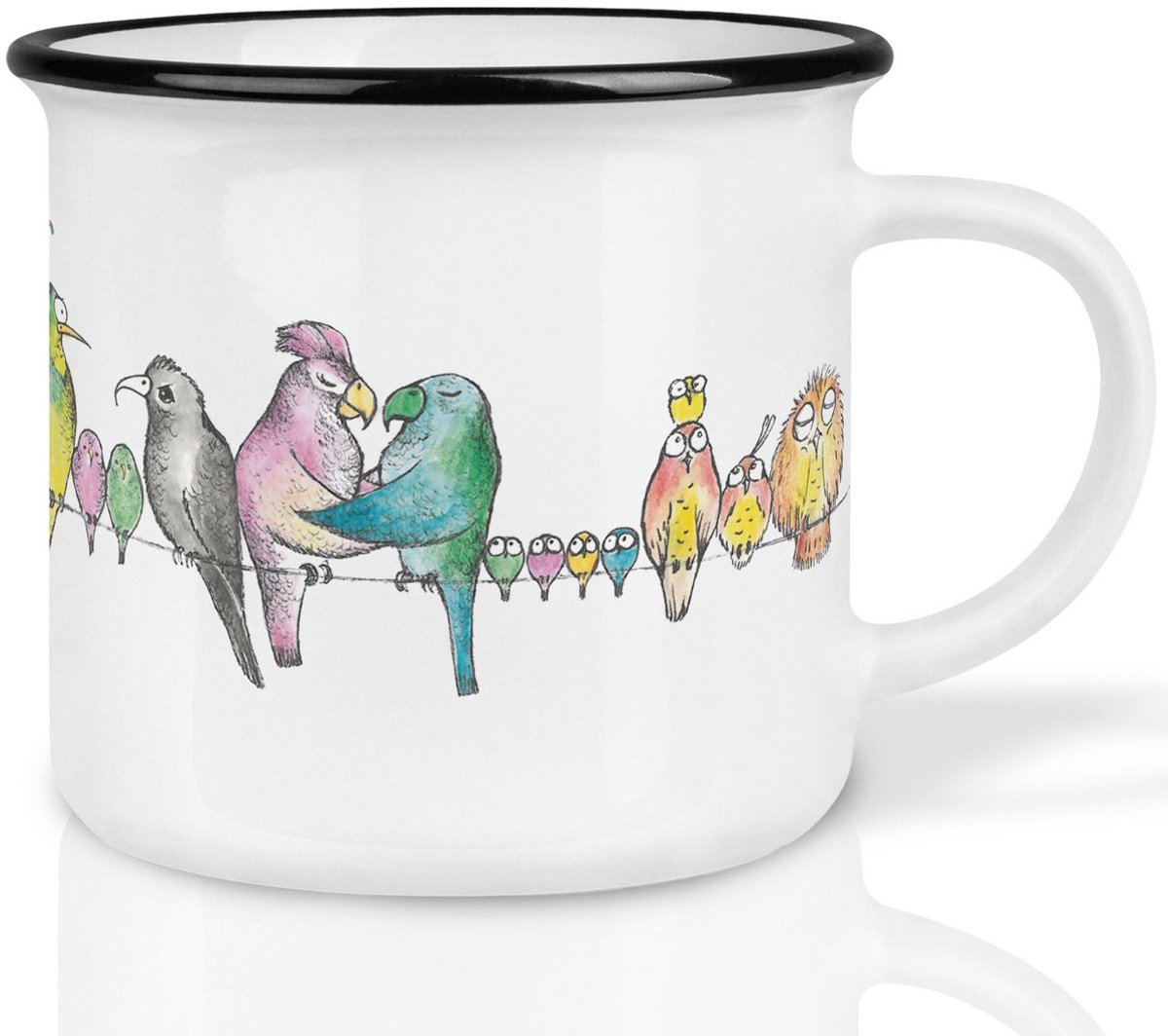 Mok emaille - vogelparade - Ligarti