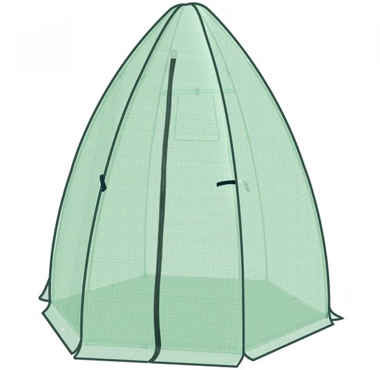 Klarven® Kweekkas Translucent groen - Kweekkasten Voor Buiten - Kweekkas Binnen - Kweekkastje In Tuin - Kweekkas Balkon - Kweekkassen - Greenhouse - Windbestendig, Inclusief Grondzeil En Haringen, Snel Op Te Zetten - B160xd160xh180cm