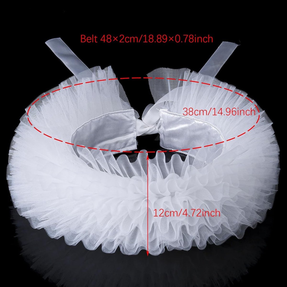 Elegante Ruched Kraag van Mesh met Rimpels voor Verkleedpartijen, Halloween en Cosplay Accessoire