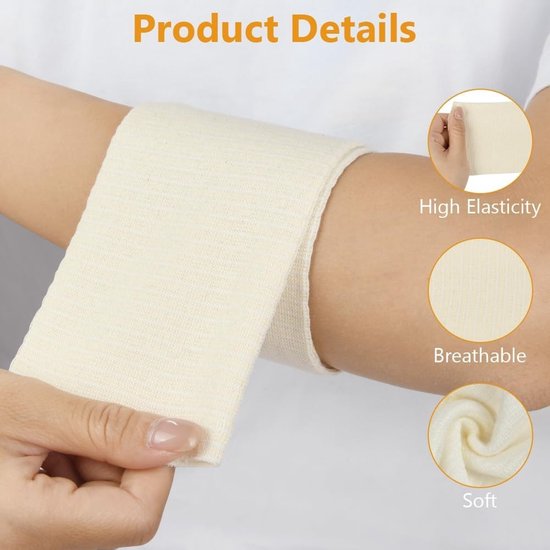 Hoesverband voor benen en armen, elastische buisverband, fixatiebandage 3 x 5 m, ondersteuning voor knie en ledematen — afbeelding 3