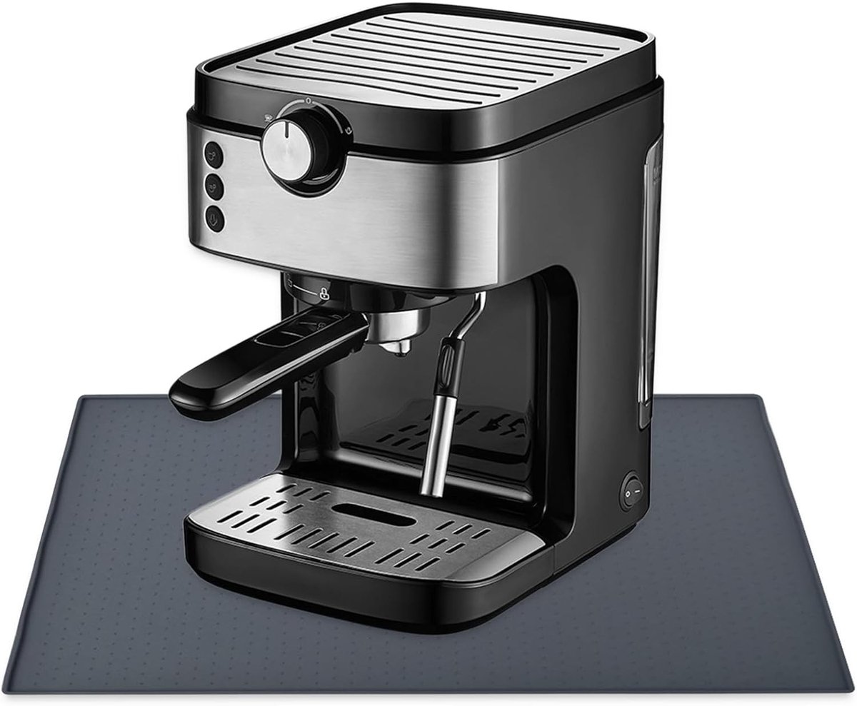 Hittebestendige mat voor het aanrecht, 48 x 30 cm, vuurvaste silicone beschermmat voor keukenapparatuur, ideaal voor airfryer en koffiemaker