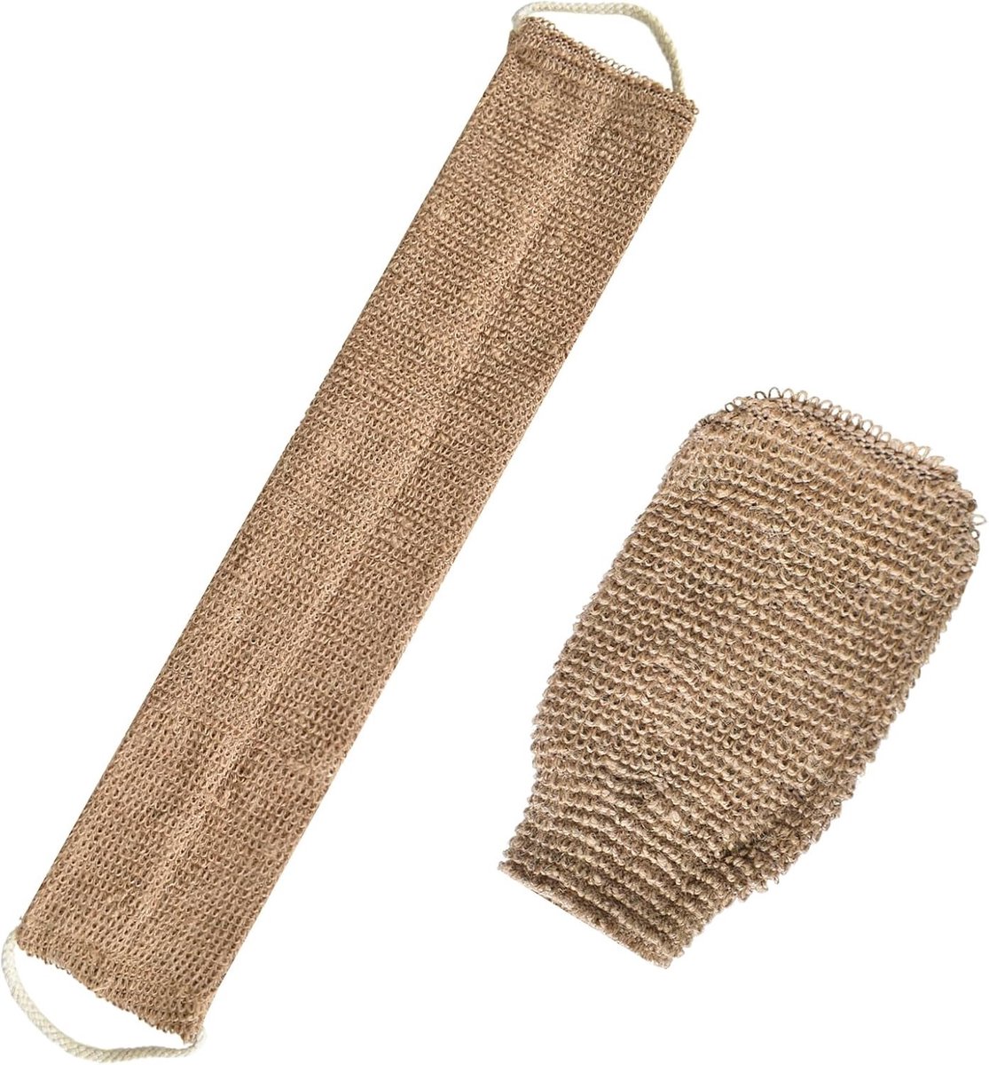 Natuurlijke Luffa Exfoliatie Spons voor Douche, Peeling Spons van Plantaardige Vezels met Handschoen voor Rug en Lichaam