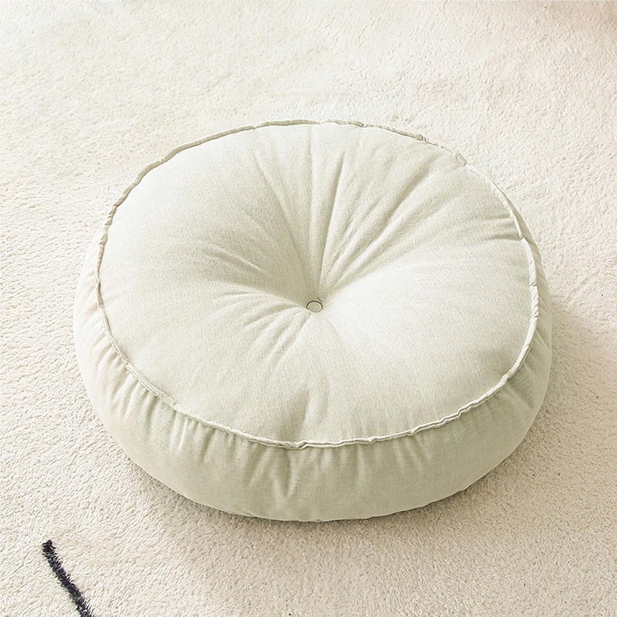 Ronde Zitkussen 45 cm Dikte voor Buitengebruik - Comfortabel en Weerbestendig Kussen in Crème Wit