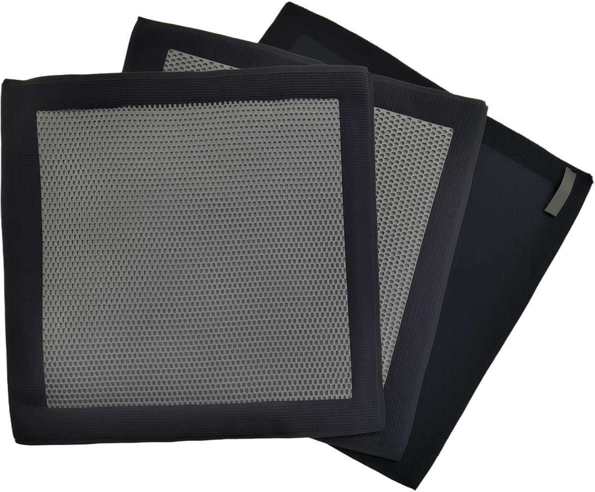 Set van 3 autodetailing kleidoeken - Herbruikbare kleistrips - Vlekverwijdering, autowassen en kleipolijsten - Geschikt voor autolak en glas, verbetert de glans en versterkt de hechting van de waxlaag - Zwart - 30 x 30 cm
