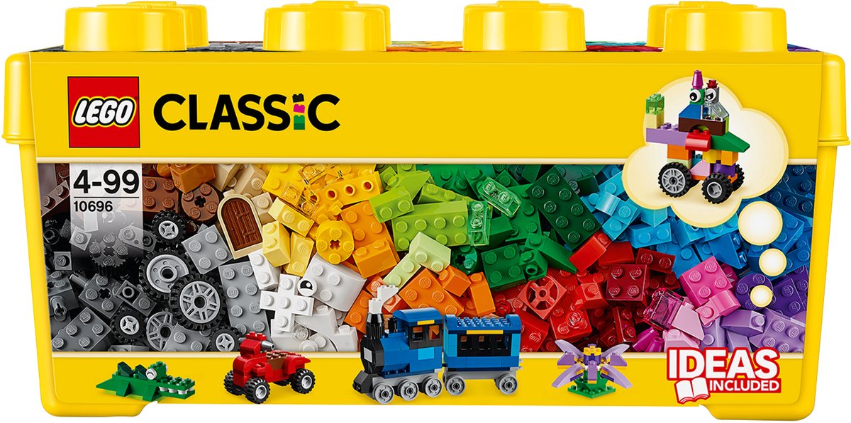 Bol.com LEGO 10696 Classic Creatieve Medium Opbergdoos, Creatief Speelgoed, Cadeau-Idee voor 4-Jarigen, met Wielen en Ramen aanbieding