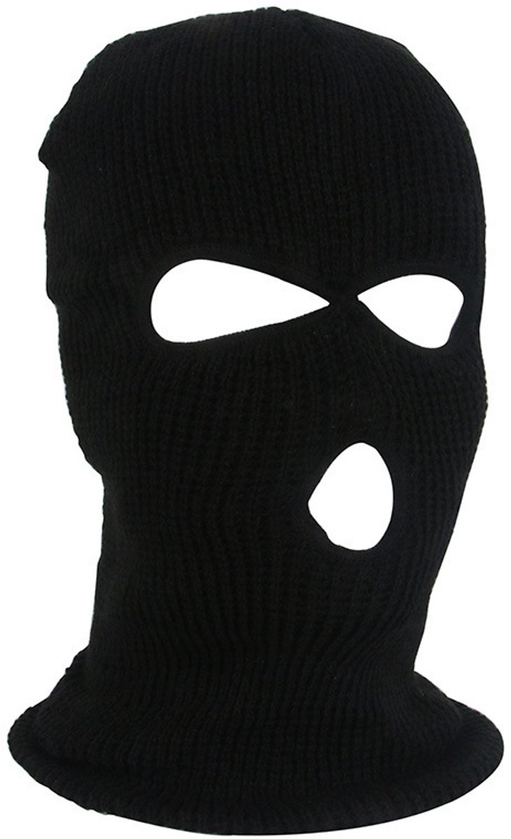 Hood masker gebreide winddichte hoed multifunctioneel masker - zwart - acryl