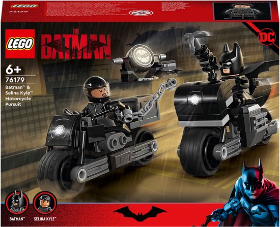 LEGO® DC BatmanTM: Batman & Selina KyleTM motorachtervolging 76179 bouwset; cool Batman en CatwomanTM verzamelspeelgoed; superheldenspeelset met motoren; geweldig verjaardagscadeau voor kinderen vanaf 6 jaar (149 onderdelen)