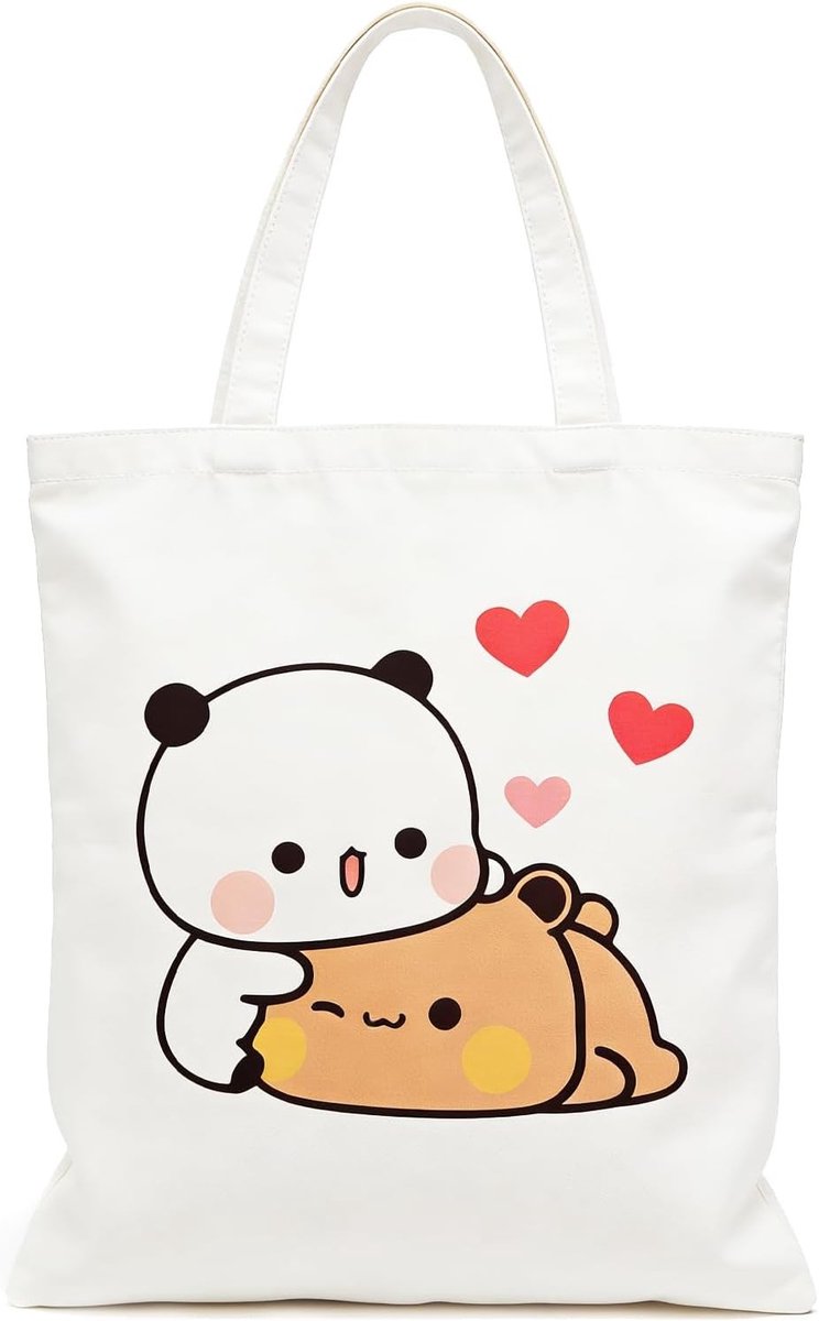 Tote Bag van Canvas, Herbruikbare Stoffen Tas voor Winkelen, School en Dagelijks Gebruik, Schattige Cartoon Ontwerpen, Perfect Cadeau voor Meisjes