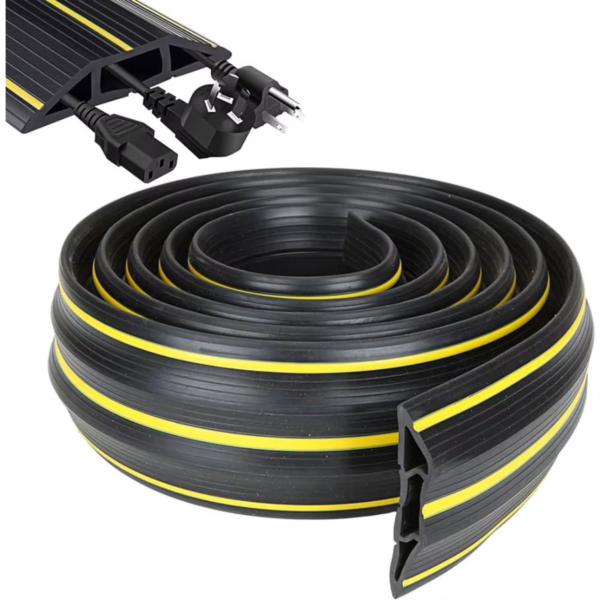 Homezo kabelbeschermer - Kabelafdekking - 3 kanalen - Meerdere snoeren - Binnen - Buiten - Rubber - 2 mtr lang - Inkorten mogelijk