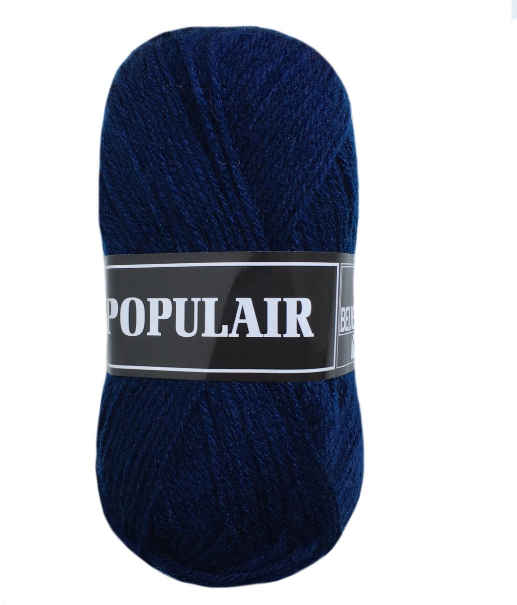 Beijer Populair acryl garen - navy blauw (18) - 1 bol haakgaren/breigaren - naald 3,5 a 4mm