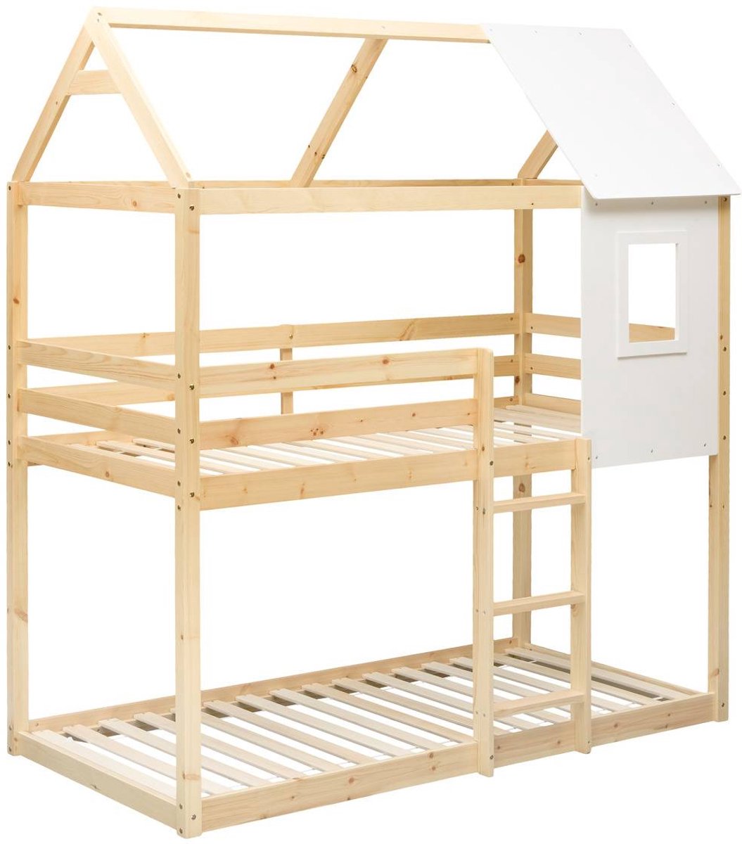 Atmosphera Créateur d'intérieur® Bosco stapelbed in hutstijl, 90 x 190 cm, beige
