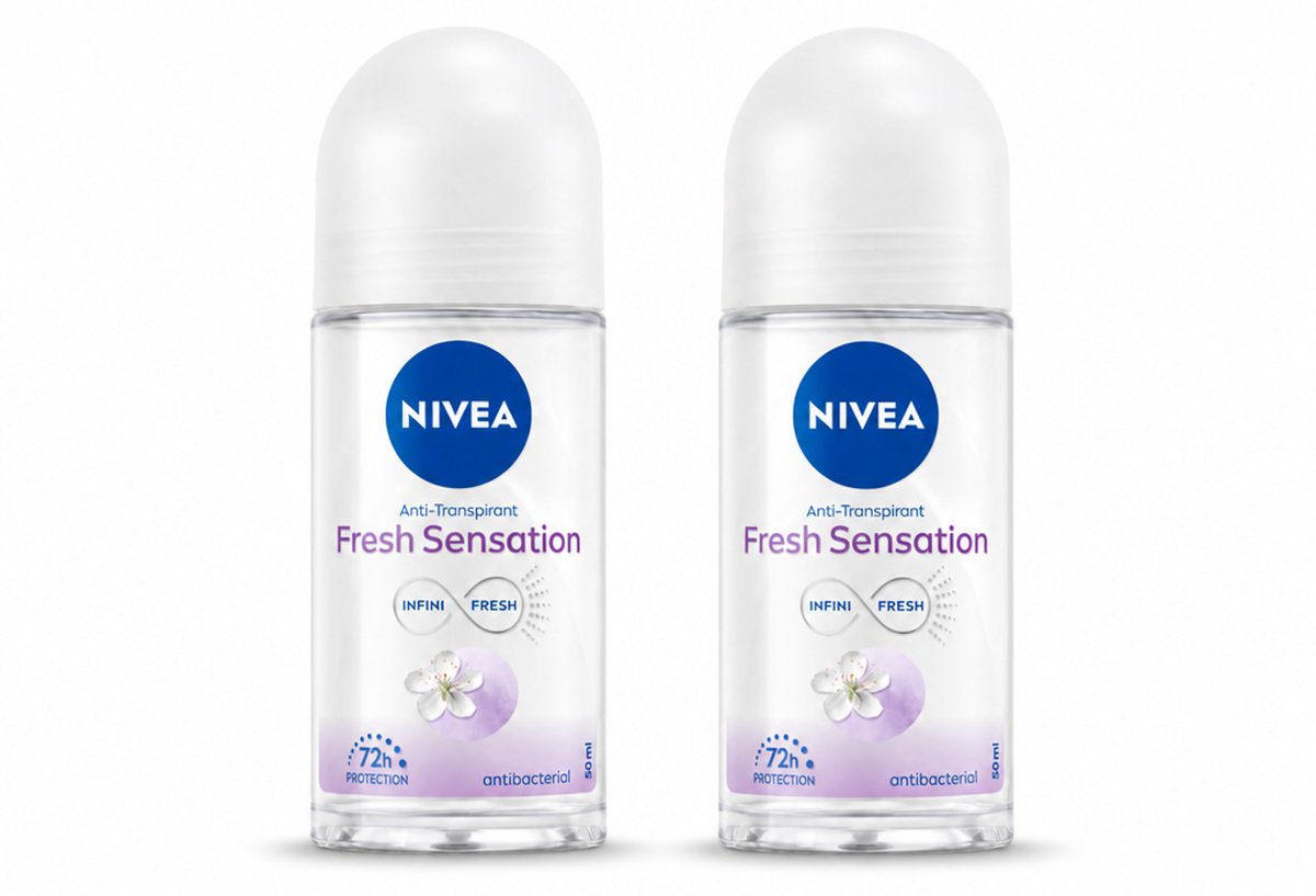 2 x NIVEA - Deodorant Roller - Frisse Sensatie - 72 Uur Anti-Transpirant - 50 ml - Bulkverpakking - 2 stuks