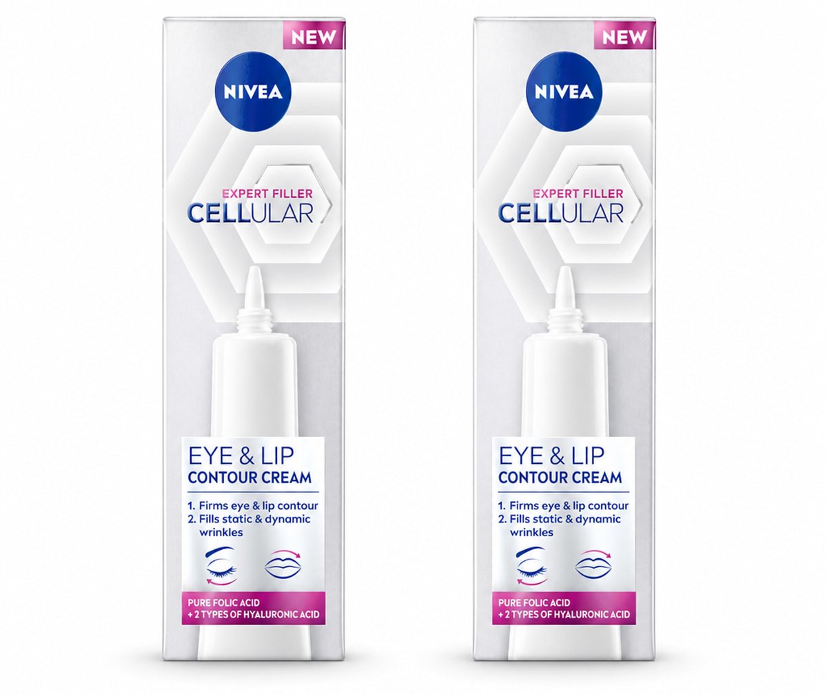 2 x NIVEA - Oogcrème - CELLular Expert Filler Anti-Veroudering - Voor ouder wordende huid - Met Hyaluronzuur & Puur Foliumzuur - 15 ml - Bulkverpakking - 2 stuks