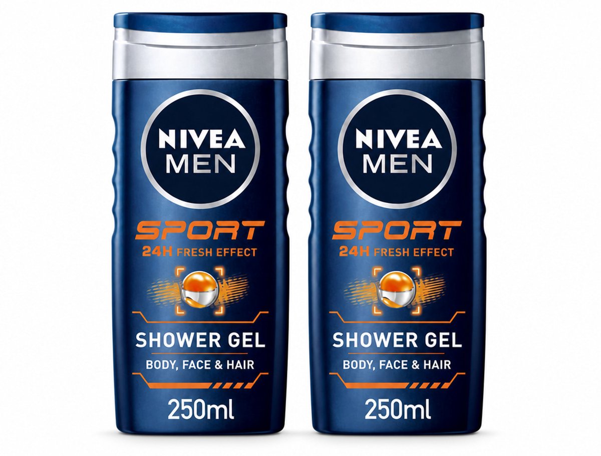 2 x NIVEA MEN – Douchegel – Sport – 250 ml - Bulkverpakking - 2 stuks