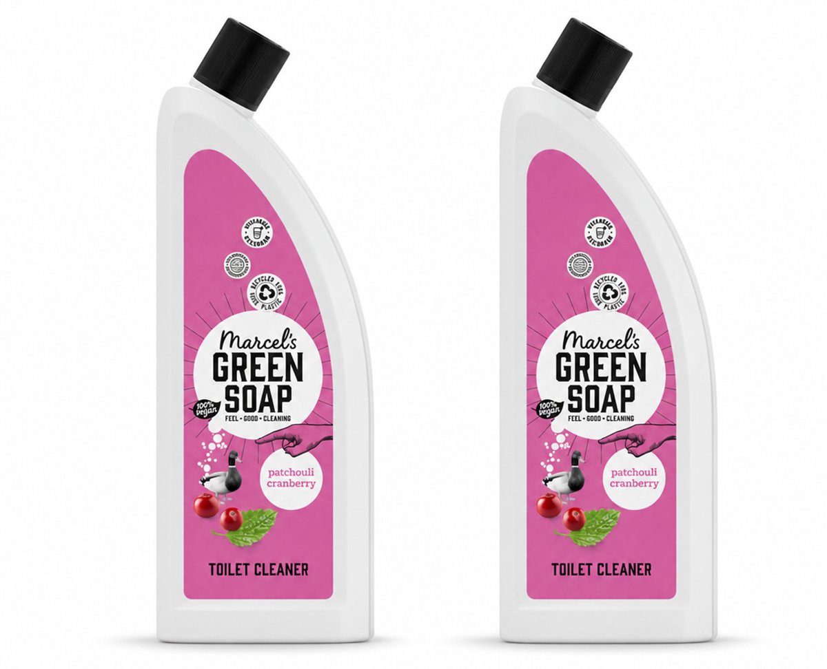2 x Marcel's Green Soap - Toiletreiniger - Patchouli & Cranberry - Krachtige frisheid - Bulkverpakking - 2 stuks