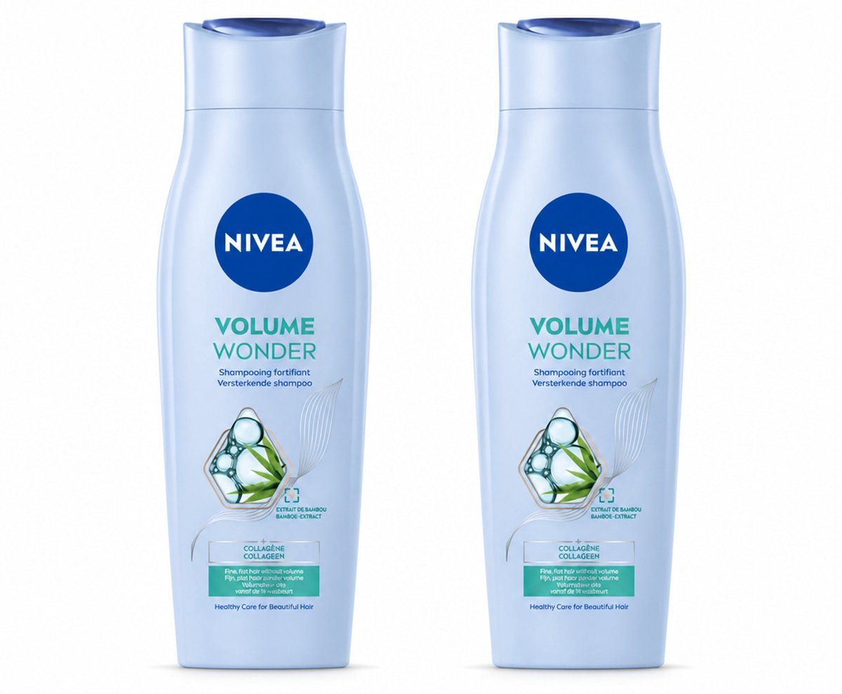 2 x NIVEA - Shampoo - Volumeverzorging - Versterkend - Gezonde Zorg - 250 ml - Bulkverpakking - 2 stuks