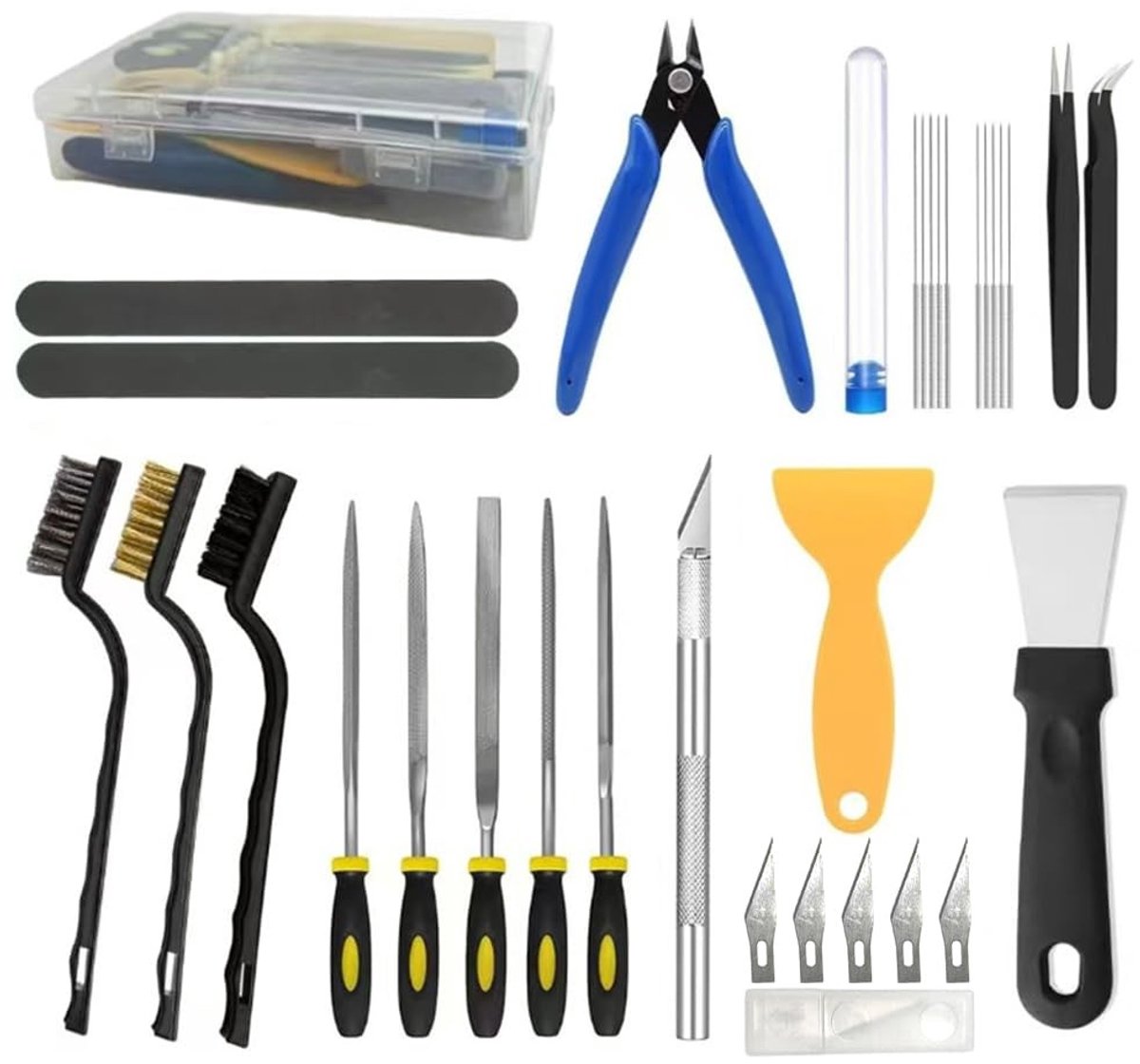 Complete 3D Printer Toolset voor Post-Processing met Deburrer, Tweezers en Snijgereedschap, Ideaal voor 3D Printen en Afwerking