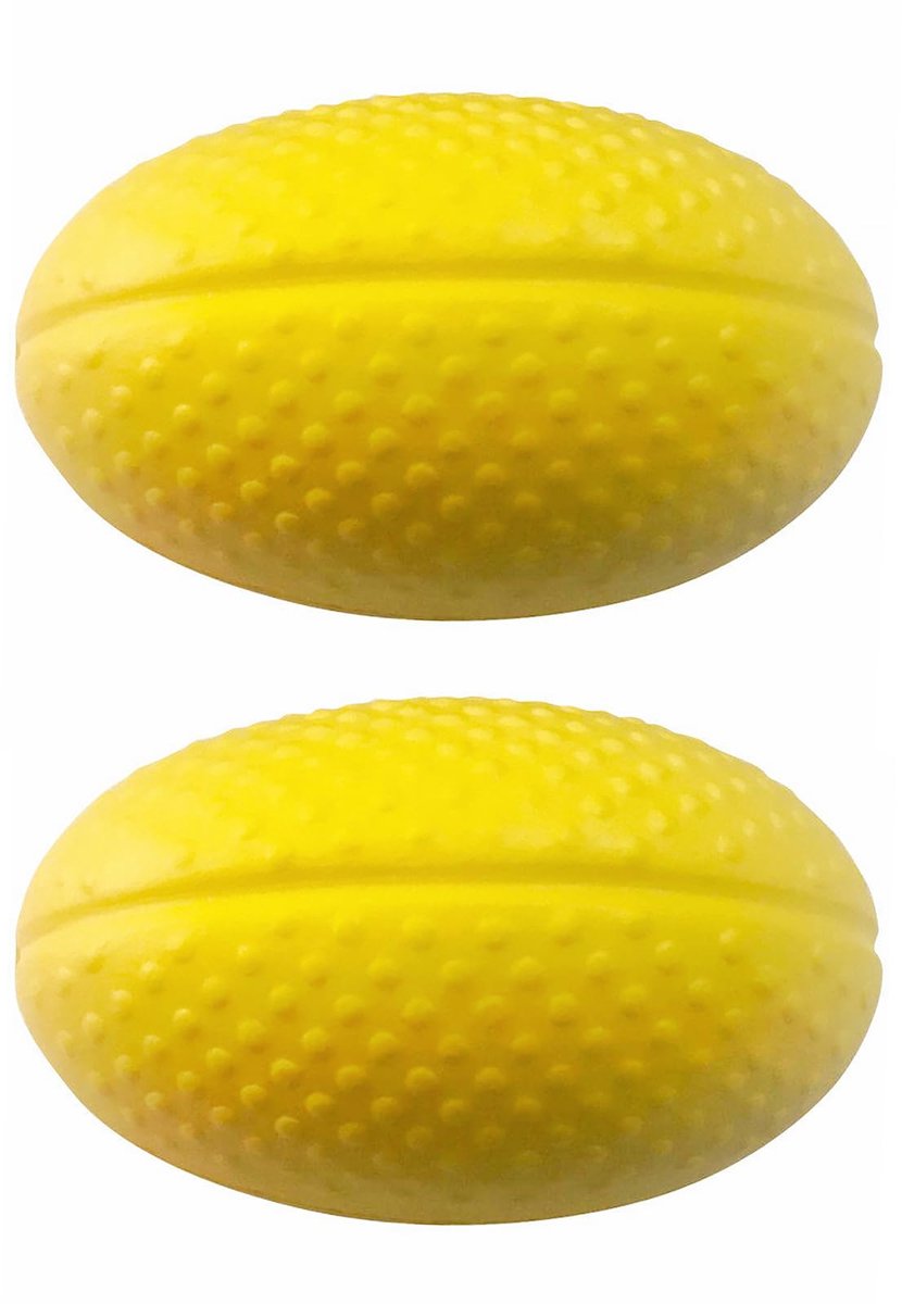 Handtherapieballen - Antistress Handtrainer Vingertrainer - Voor krachttraining en revalidatie voor volwassenen en ouderen - Geel - Ovaal - Set van 2 stuks