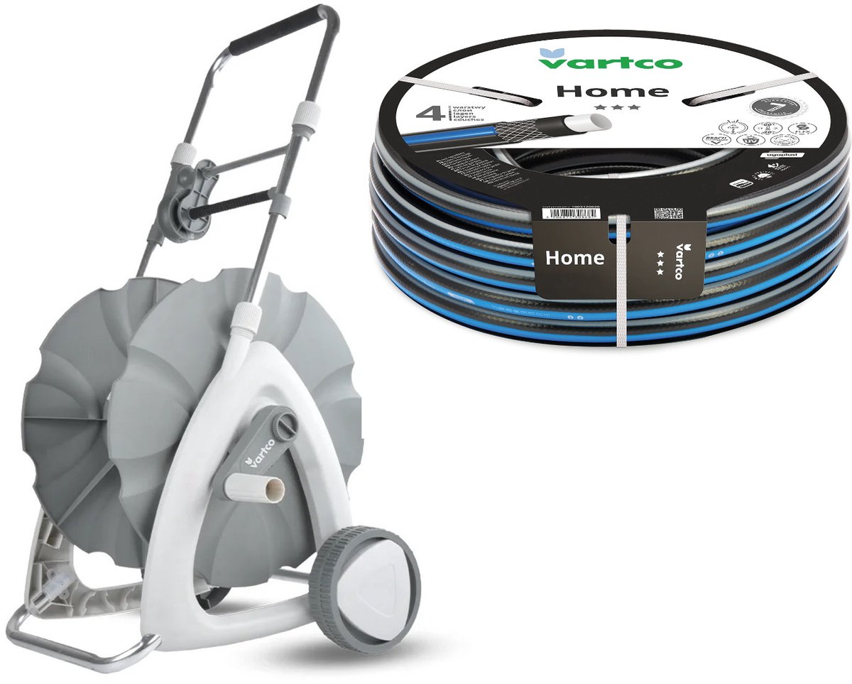 Tuinslangwagen + Vartco Home-tuinslang 1/2" 30 m Agaplast