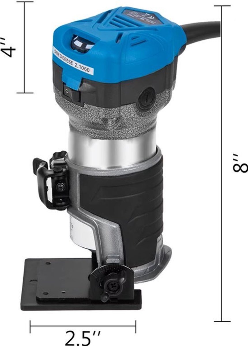 Router Compact - 800 W Variabele Snelheid - 10000-30000 Rpm - 5.46 Kg Gewicht - Voor Diverse Toepassingen