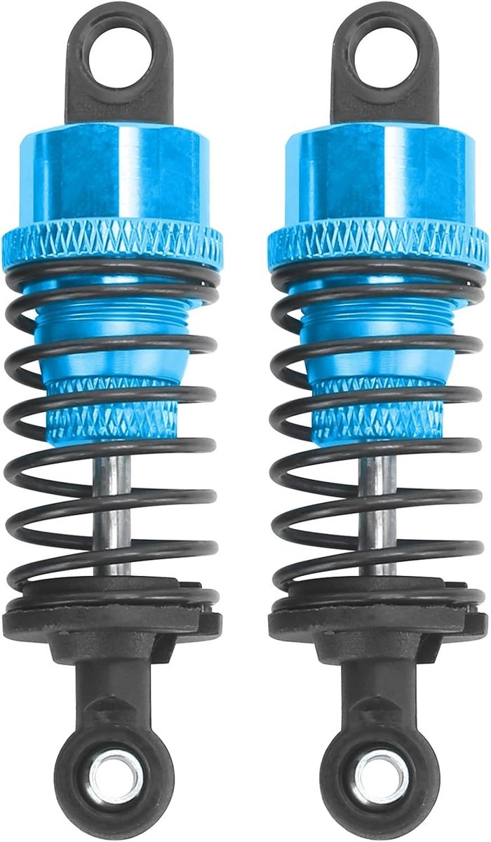 Verstelbare 65mm RC Metalen Schokdempers - 2 Stuks, Eenvoudige Installatie, Upgrade Onderdelen voor RC Auto's, Geschikt voor Slash 2 en HPI (Blauw)