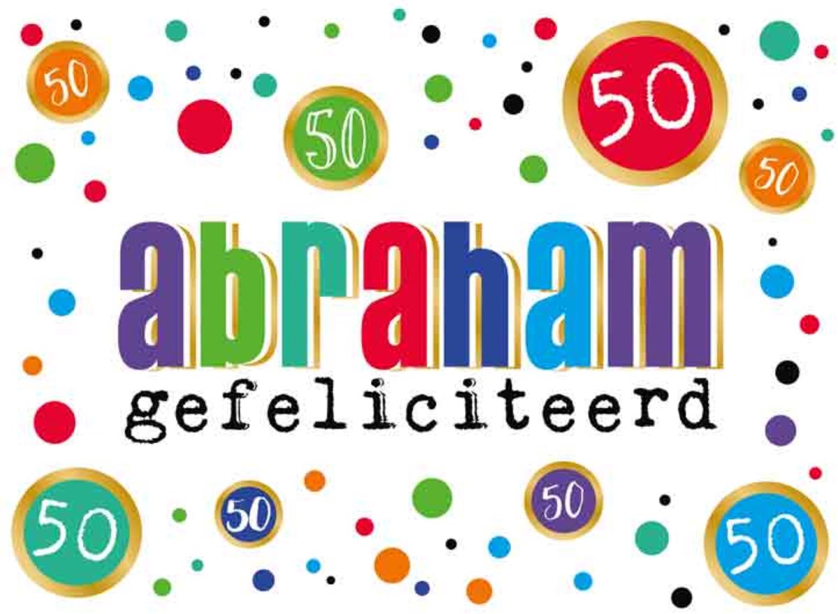 Luxe Wenskaart Abraham - Verjaardagskaart - Wenskaarten - Abrahamkaart - Verjaardag Man - 50 Jaar - Serie EyeCandy - Artige - Kaart - 1 Stuks - In Folie - Gratis Verzonden - Hoge Afnamekortingen - 14,5x10.5cm