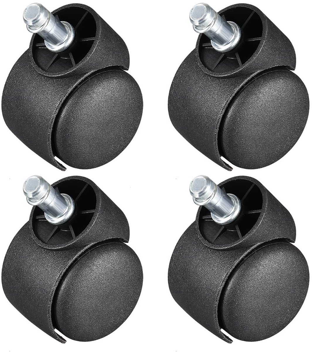 4 Stuks Zwenkwielen van Nylon voor Meubels, Kasten en Planken - Ideaal voor Dagelijks Gebruik (Zwart, 11 x 22mm)
