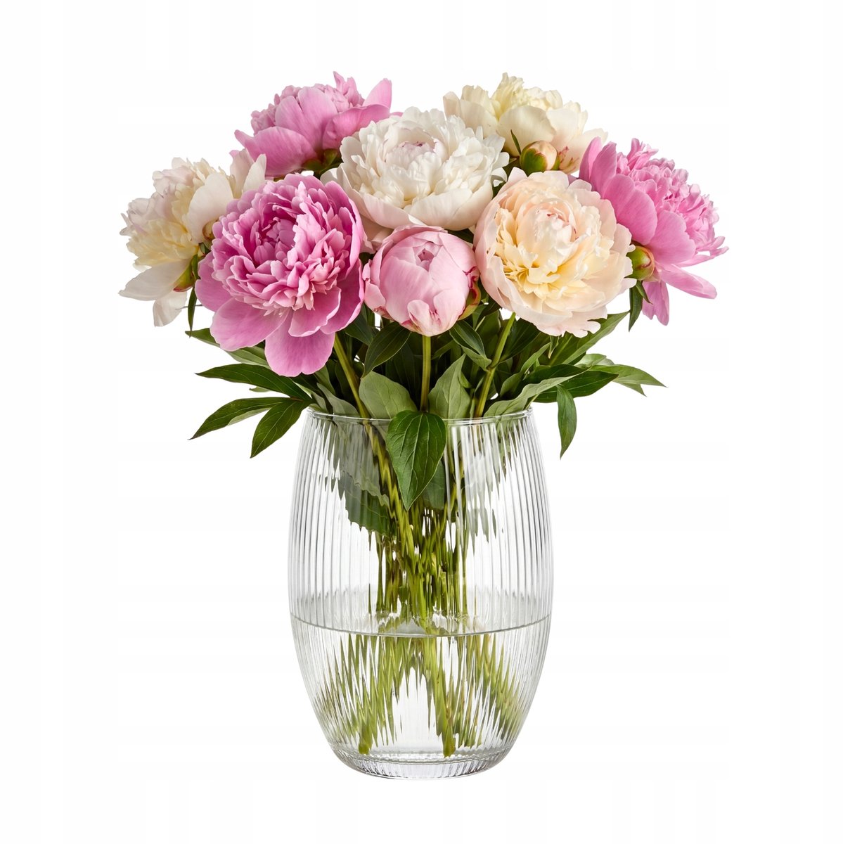 Glazen Vaas Lyra Geribbeld 19,8 cm - Decoratief & Functioneel