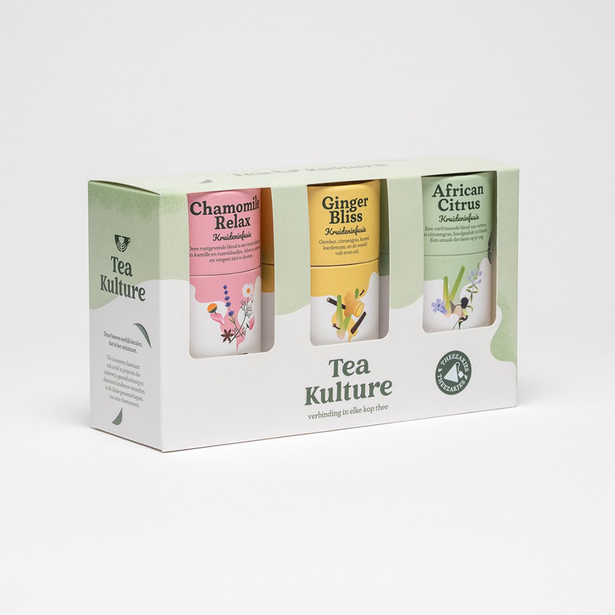 Tea Kulture Kruidenkracht Geschenkset - 3x15 Theezakjes - Kamille, Gember, Citroengras