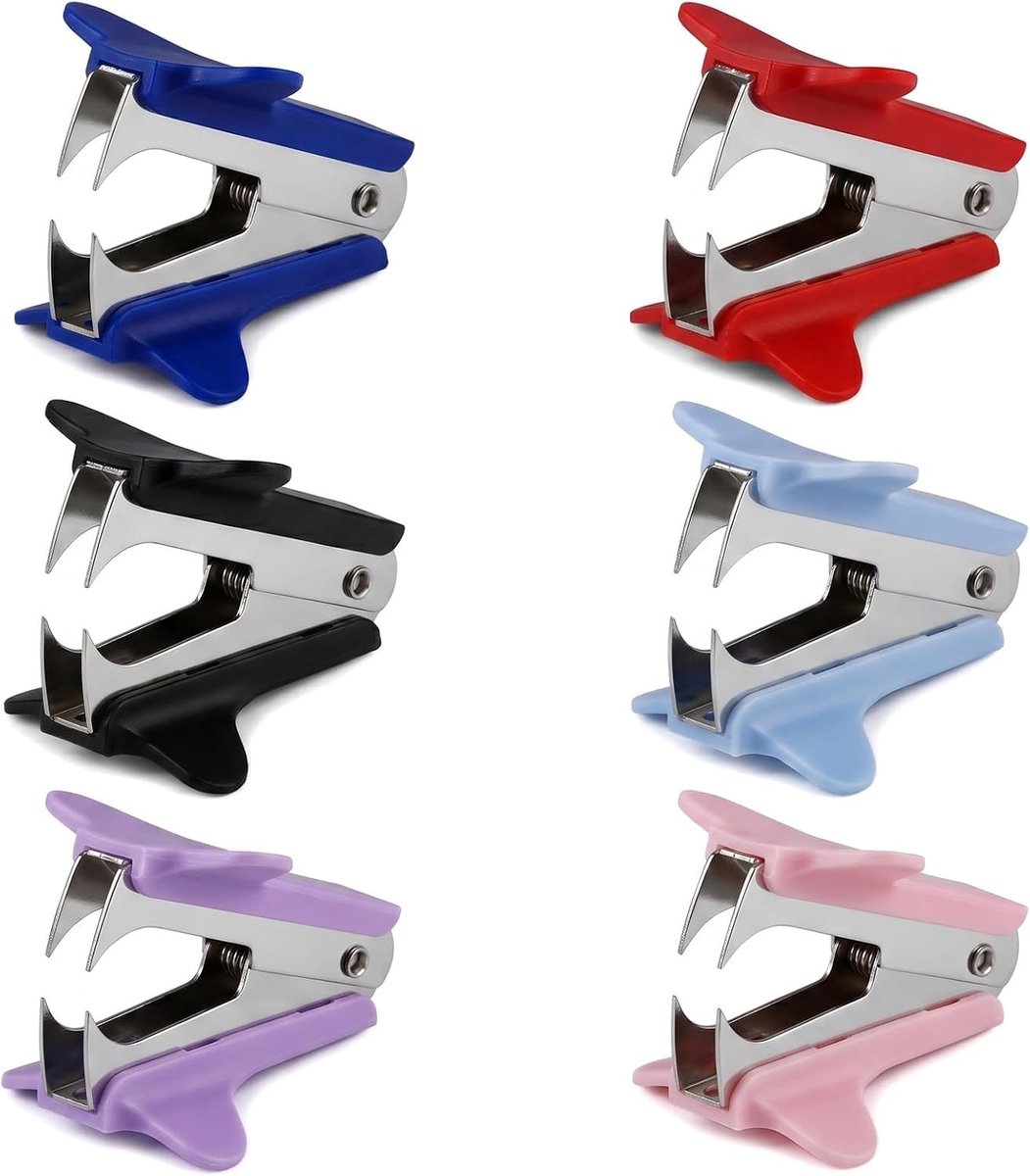 Mini Metalen Nietjesverwijderaar - 6 Stuks, Handige Grip voor Eenvoudig Verwijderen van Nietjes, Perfect voor Kantoor en Thuisgebruik