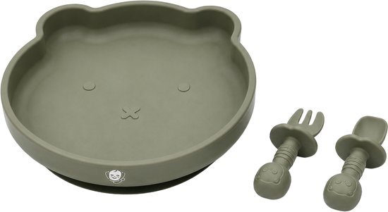 Babydoc - EasyEat set - Complete set met bord, beker en slab - Premium Baby Servies - BPA-vrij - Stevig siliconen, gemakkelijk schoon te maken - Voor een zorgeloze maaltijd van Babydoc — afbeelding 3