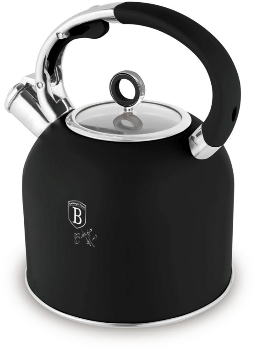Fluitende waterkoker met glazen deksel, 3 L, Matte Black Collection