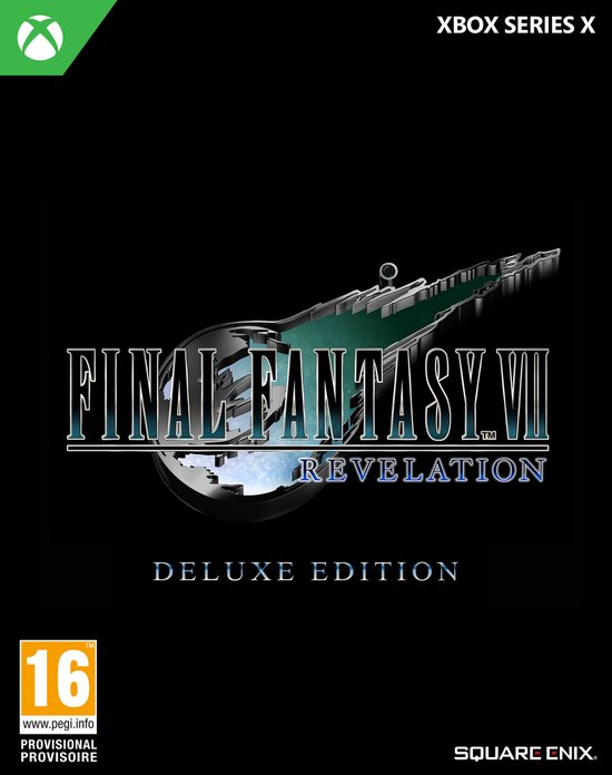 La jaquette de Final Fantasy VII Revelation Deluxe Edition pour Xbox Series X avec le titre et le logo Xbox.