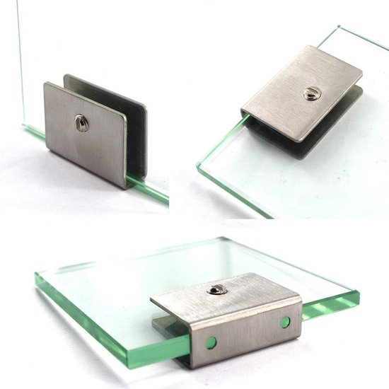Roestvrijstalen Glasbeugels voor Wandmontage - Stevige Steun voor Glazen Planken (Set van 6) met 11-14mm Klemcapaciteit — afbeelding 3