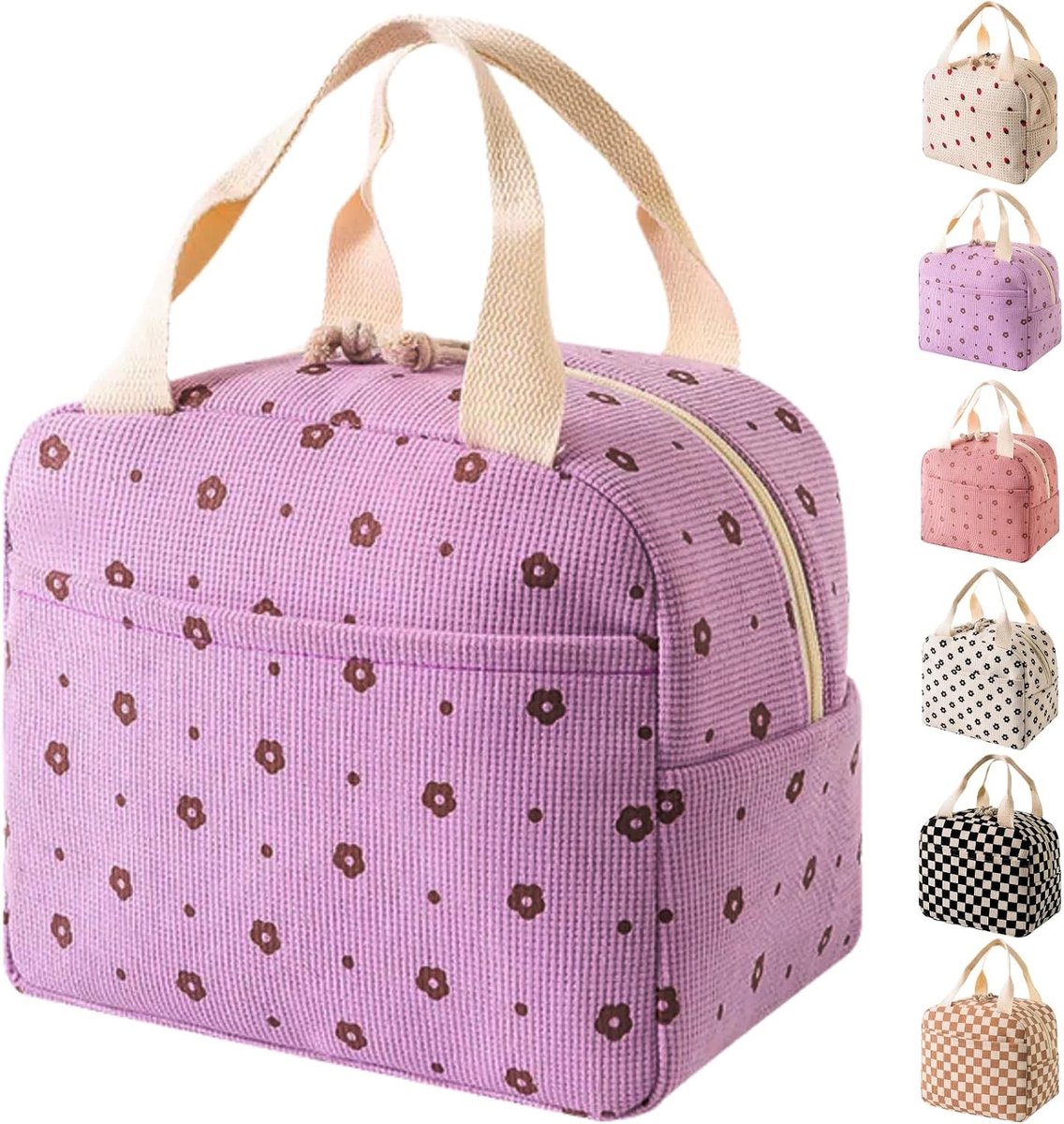 Grote geïsoleerde lunchtas - Bloem - 26 x 18 x 21 cm - Lichtgewicht met thermische isolatie - Voor Dames