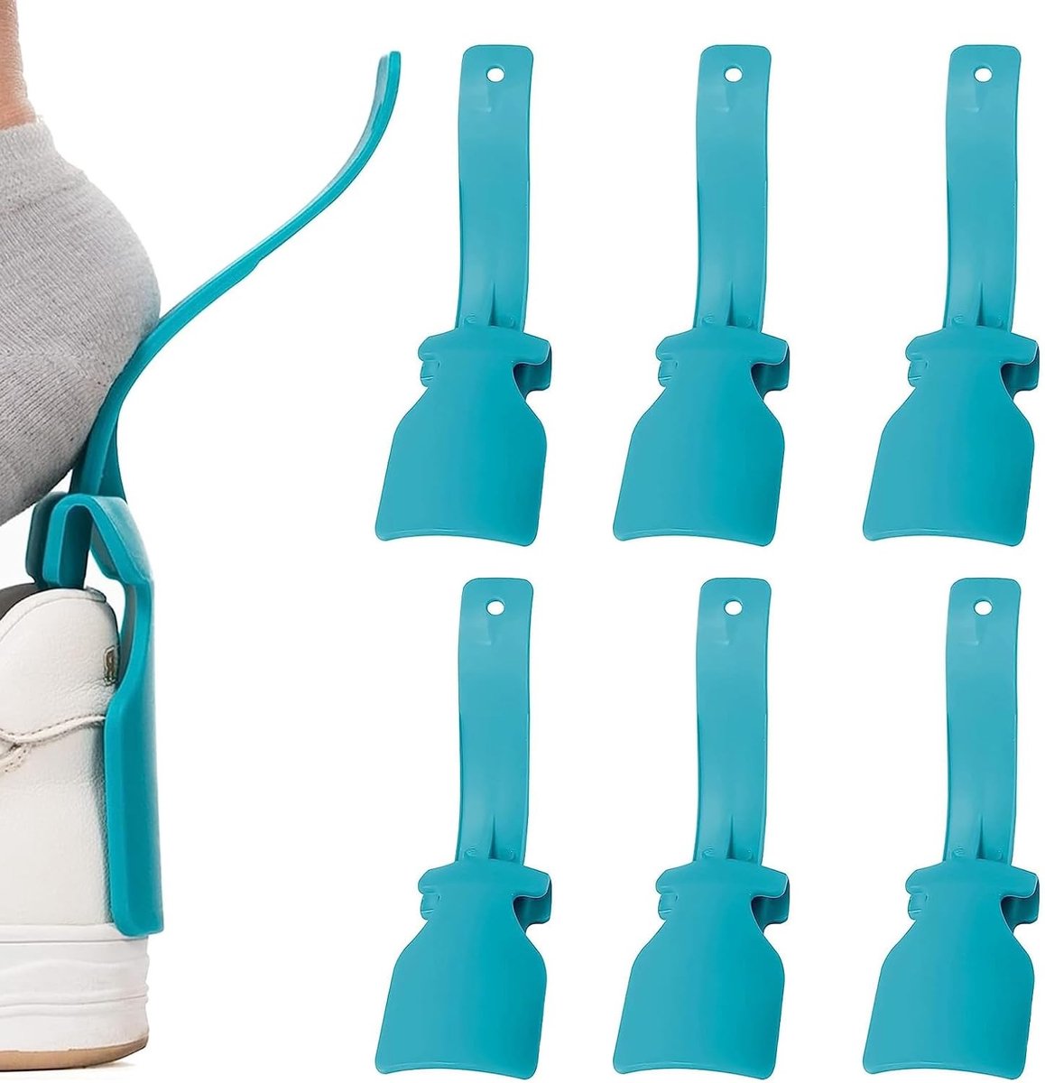 6 Stuks Lange Plastic Schoenlepels, Ideaal voor Gemakkelijk Aantrekken van Schoenen, Geschikt voor Alle Schoenmaat, Handig en Duurzaam
