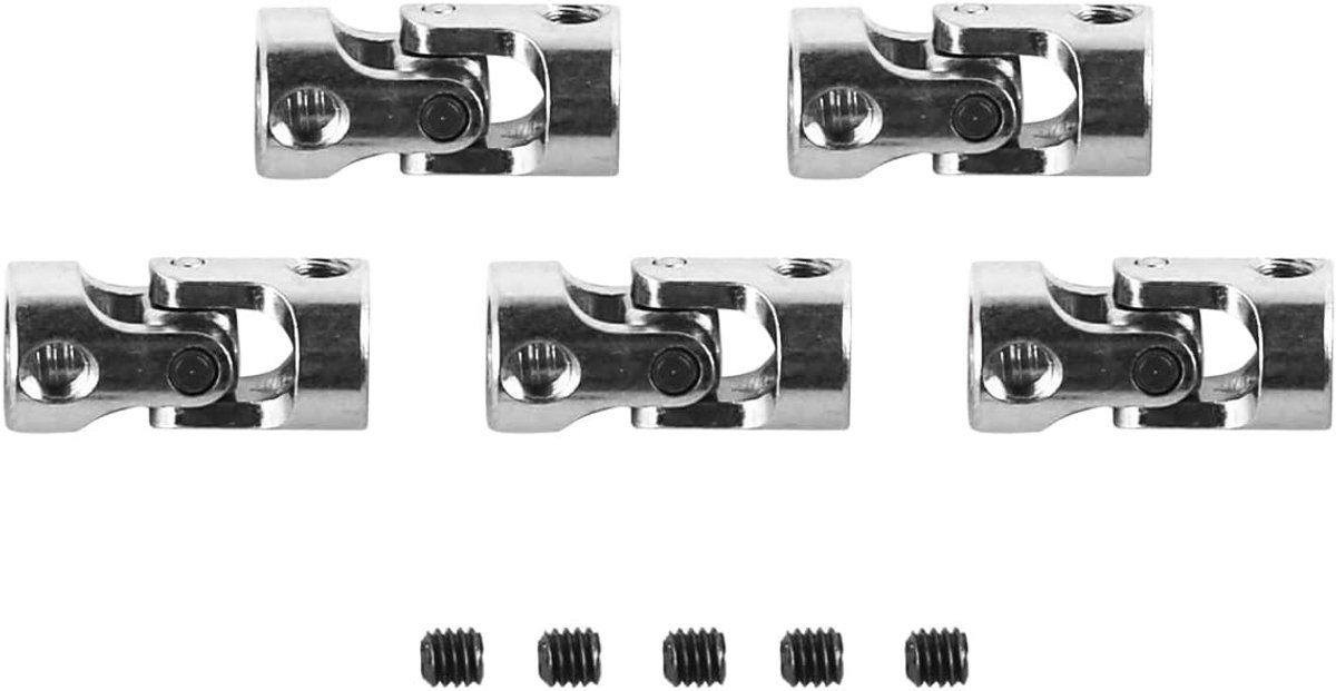 5-delige 6mm naar 6mm asverbinder voor RC voertuigen, boten en crawlers - draaibare koppeling