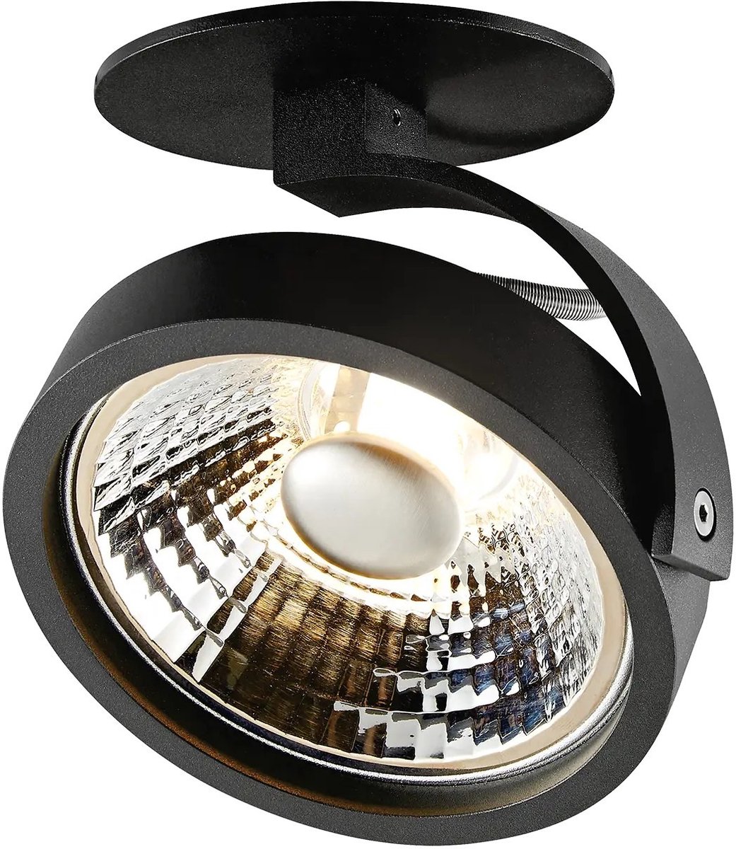 Pulse spot in zwart aluminium voor AR111-lamp (1386 lumen, 2700K, IP20), dimbaar, lichtbron inbegrepen