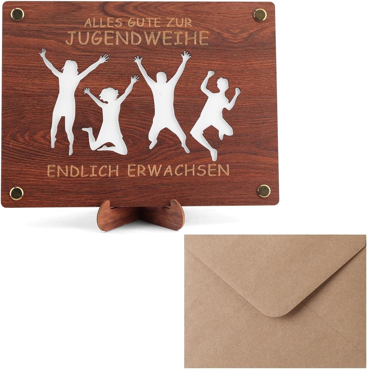 Houten Geld Cadeau Doos voor Jongeren, Creatief Afscheidsgeschenk, Decoratieve Gelddoos met Houder, Perfect voor Feestjes en Bijzondere Gelegenheden