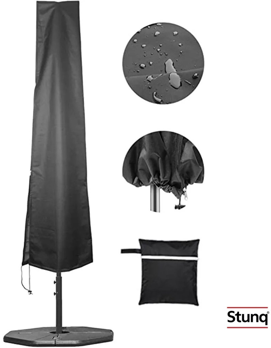 Stunq® Waterdichte cantilever parasolhoes 265 cm zwart – Oxford-stof