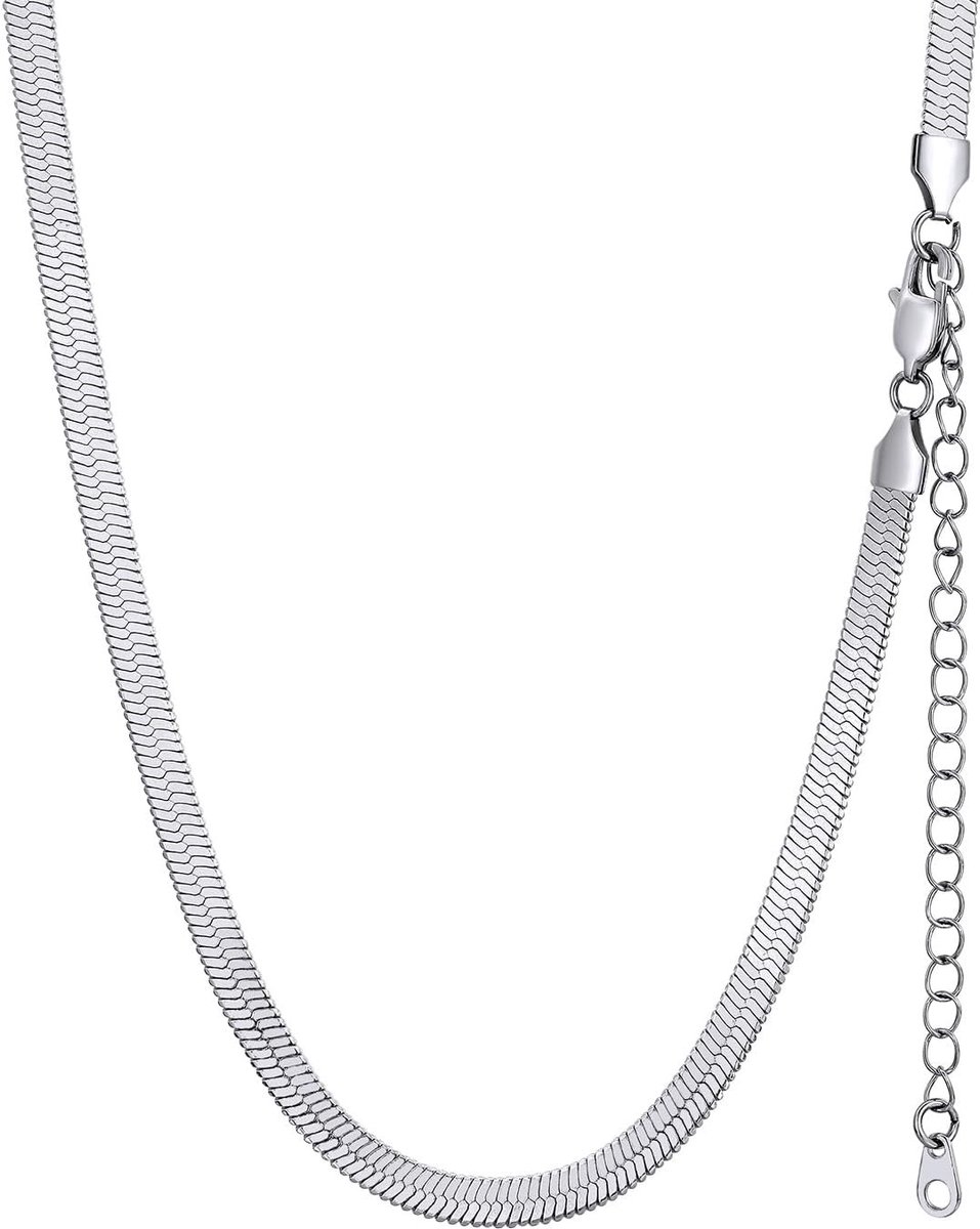 Damesketting met Spiegels, Verstelbaar RVS en Goudplated, Breedte 3 mm / 5 mm, Lengte 32 cm / 38 cm / 46 cm + 9 cm RVS Accessoire