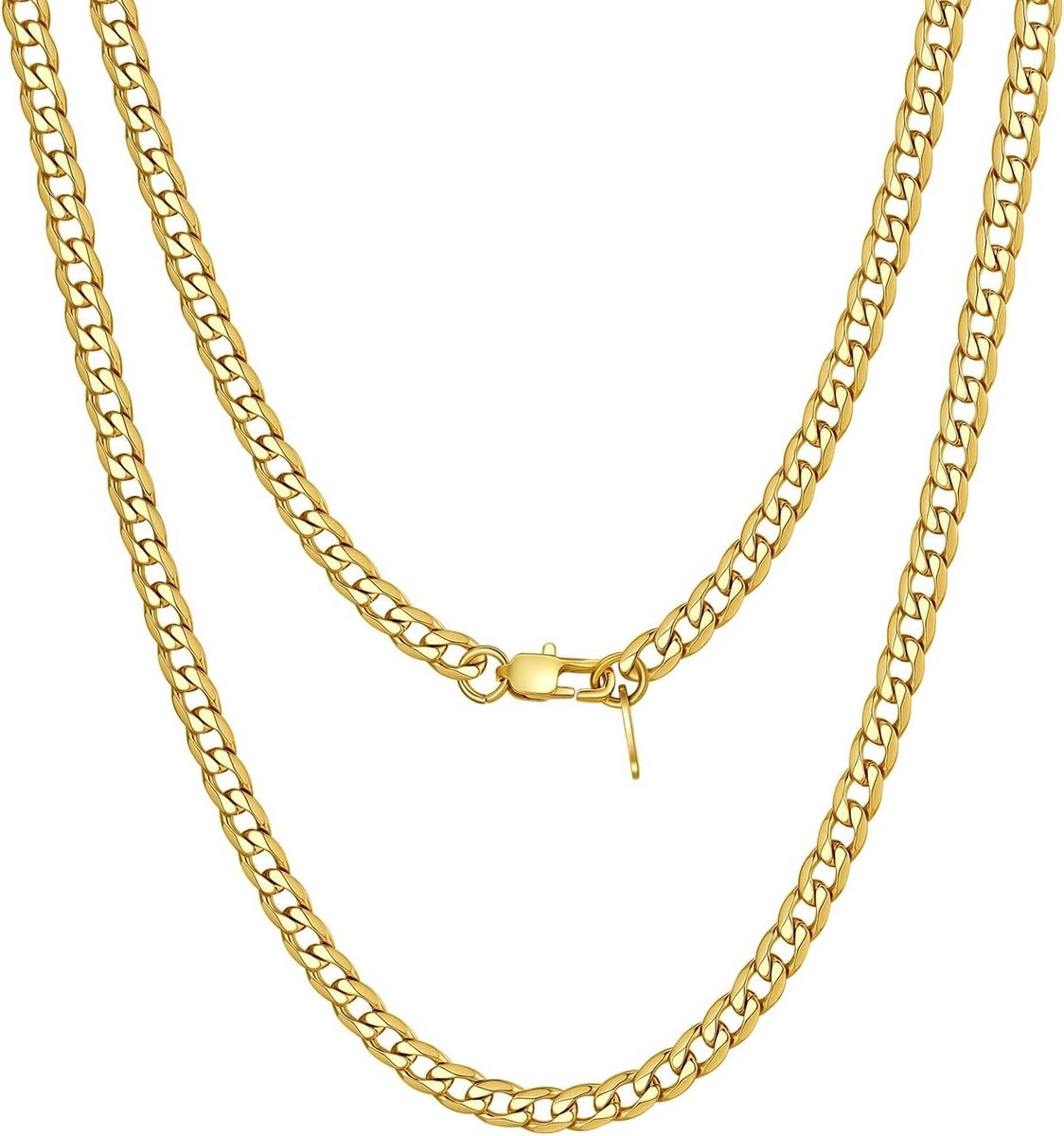 Stainless Steel Cuban Chain voor Vriendschap, 45 cm, 4 mm, Unisex Sieraad, Modeketting, Stijlvolle Halsketting