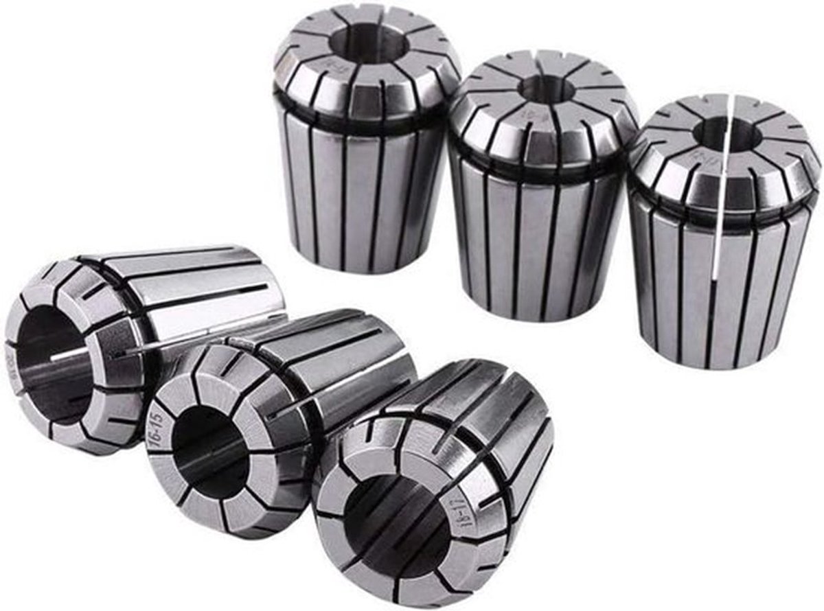 Set van 6 spantangen voor CNC-graveergereedschap, 10-20 mm precisie gereedschap accessoires.