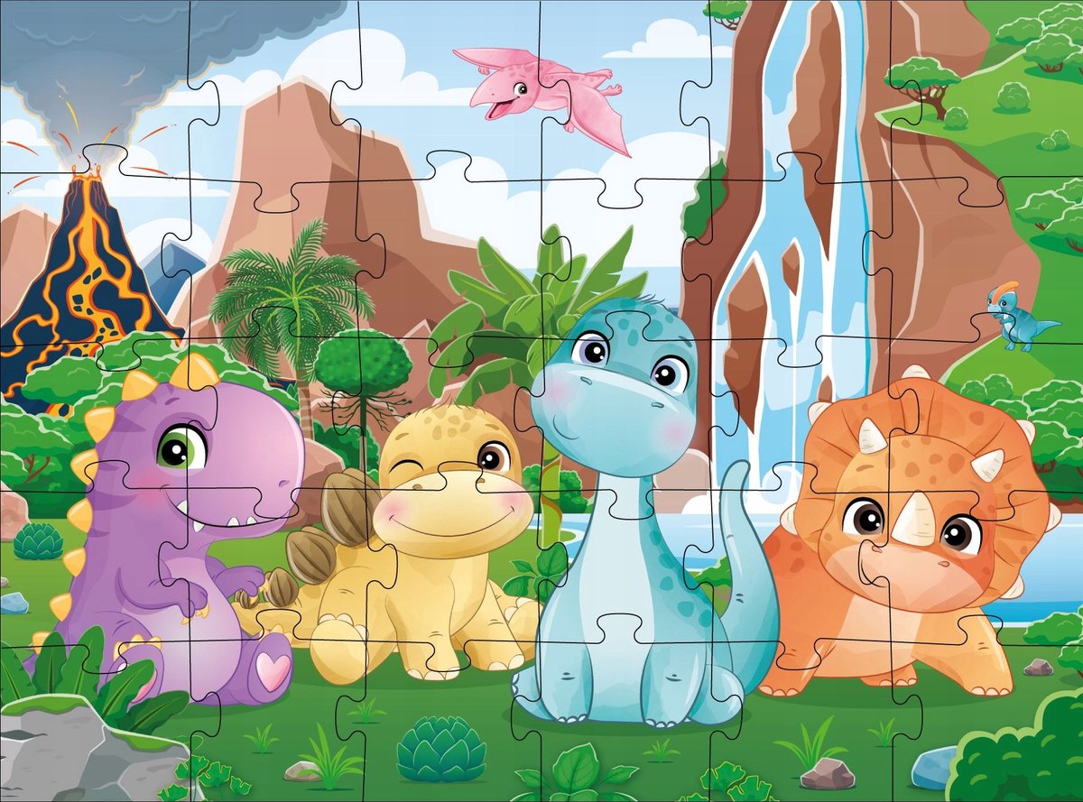 Ideyka Puzzel 30 stukjes - Shady Dino's, 3+ jaar