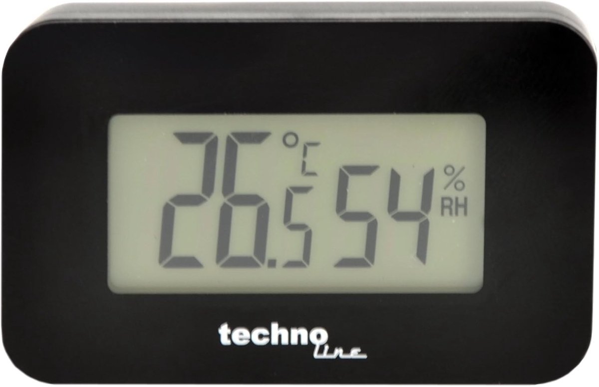 Aanlegthermometer - Zwart - Compact - Met Achtergrondverlichting - Voor Binnengebruik zoals Kantoor en Auto